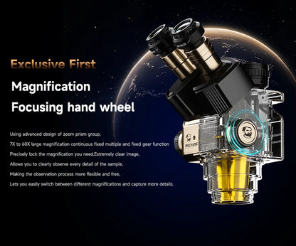 MECHANIC ROBOT 7060T-TG Trinocular Stereo Microscope 7X-60X Continuous Zoom WF10X25 Eyepiece for CPU BGA Welding Repair Tool