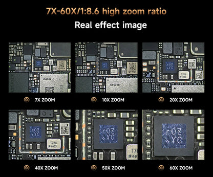 MECHANIC ROBOT 7060T-TG Trinocular Stereo Microscope 7X-60X Continuous Zoom WF10X25 Eyepiece for CPU BGA Welding Repair Tool