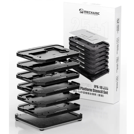 MECHANIC Mid-Layer Planting Tin Template For iPhone X XS 11 12 13 14 15 16 Pro Max Motherboard BGA Reballing Stencil Platform