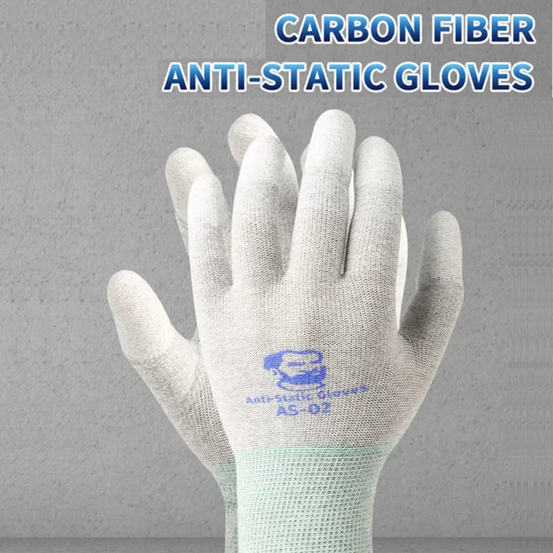 MECHANIC AS02 Anti-static Carbon Fiber Gloves PU Coating Layer Mobile Phone Electronic Parts Repair Protective Gloves