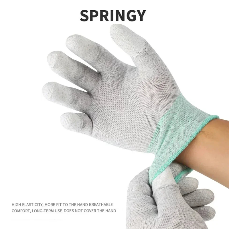 MECHANIC AS02 Anti-static Carbon Fiber Gloves PU Coating Layer Mobile Phone Electronic Parts Repair Protective Gloves