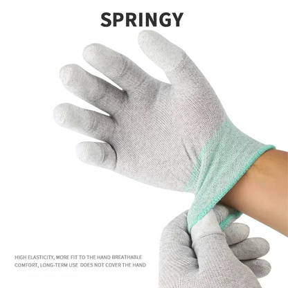 MECHANIC AS02 Anti-static Carbon Fiber Gloves PU Coating Layer Mobile Phone Electronic Parts Repair Protective Gloves