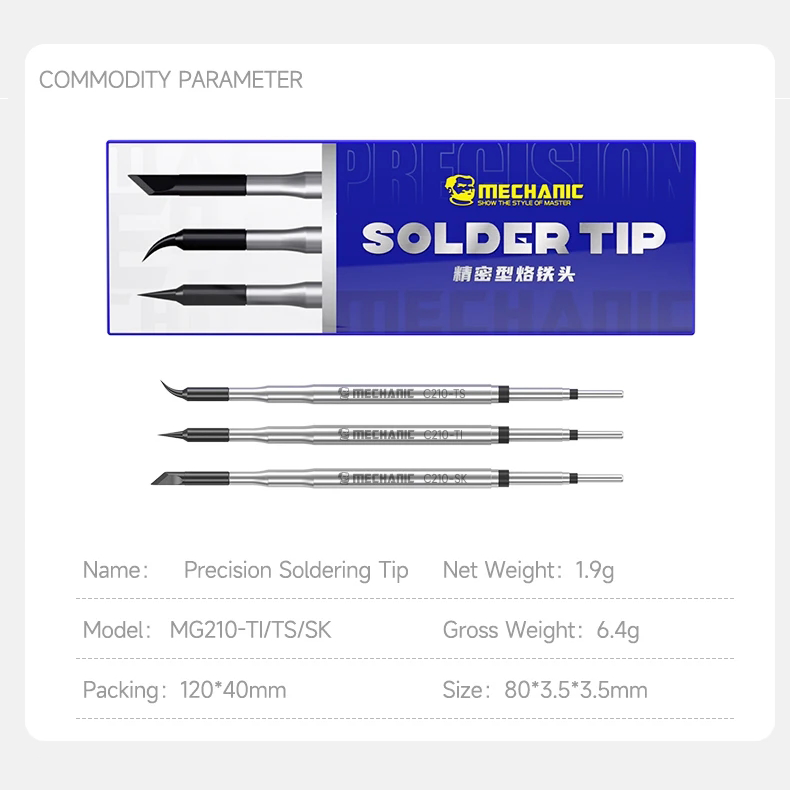 MECHANIC C210-TI/TS/SK Precision Soldering Tip for T210-A/NA T26/T26D Welding Handle Soldering Station Welding Repair Tip Tool