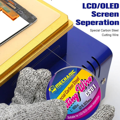 MECHANIC CS01 High Hardness Special Steel Cutting Wire for Mobile Phone LCD Screen Separation Repair Tools 0.025mm--0.08mm