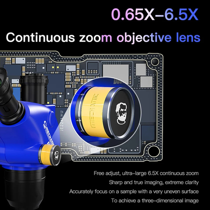 MECHANIC D65T Trinocular Stereo Microscope D65S Industrial Binocular Stereo Microscope 6.5X-65X Electronica Soldering Detection