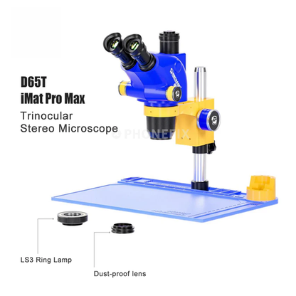 MECHANIC D65T Trinocular Stereo Microscope D65S Industrial Binocular Stereo Microscope 6.5X-65X Electronica Soldering Detection