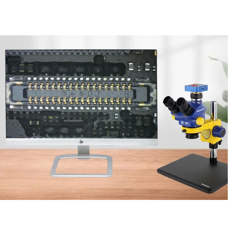 MECHANIC D75T-B11 Lab Trinocular Stereo Microscope HD Electronic Component Magnified 0.7-5.0X Continuous Zoom Observation Scope