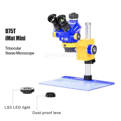 MECHANIC D75T-B11 Lab Trinocular Stereo Microscope HD Electronic Component Magnified 0.7-5.0X Continuous Zoom Observation Scope