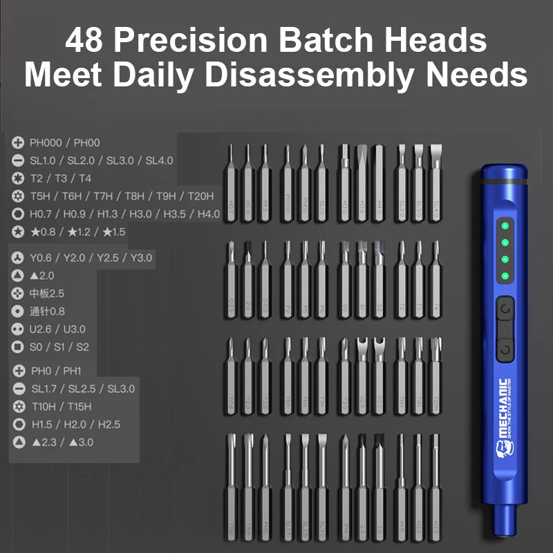 MECHANIC ES480 48in1 Multifunctional Electric Screwdriver Set for Mobile Phone Repair High Hardness Disassembly Screwdriver Tool
