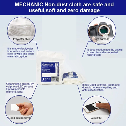 MECHANIC HK4090 Polyester Fibre Soft Anti-static Cleanroom Cloth for TV Phone PC LED Screen Camera Lens Dust Dirt Removal Cleaner Cloth