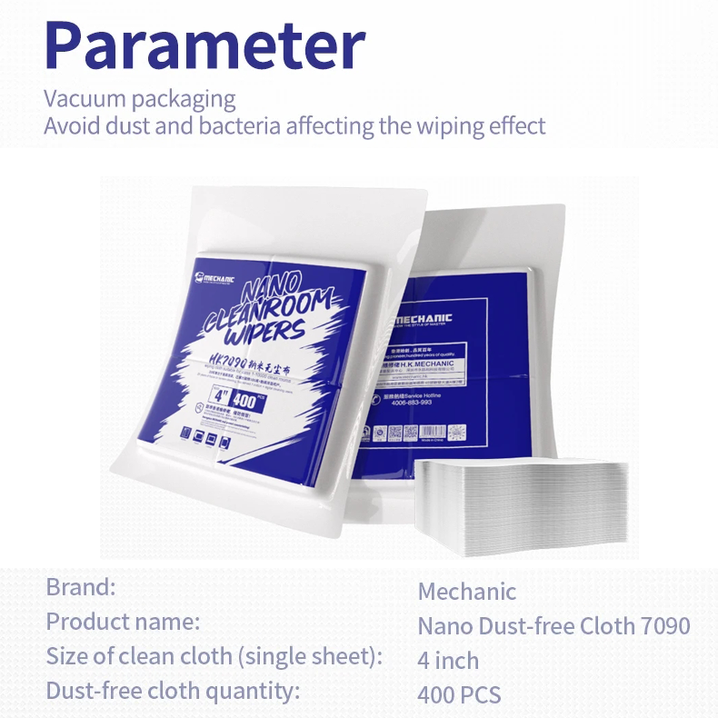 Mechanic HK1009 HK7090 Dust-free Cloth Anti-static Cleaning Cloth Camera Lens LCD Screen Dust Removal Tool