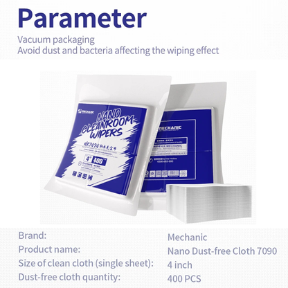 Mechanic HK1009 HK7090 Dust-free Cloth Anti-static Cleaning Cloth Camera Lens LCD Screen Dust Removal Tool
