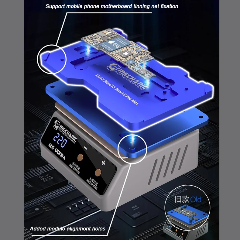 MECHANIC IX5 Ultra Universal Preheating Layering Platform for Motherboard Layering Tin Planting Glue Removal Heating Table Tool