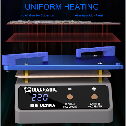MECHANIC IX5 Ultra Universal Preheating Layering Platform for Motherboard Layering Tin Planting Glue Removal Heating Table Tool