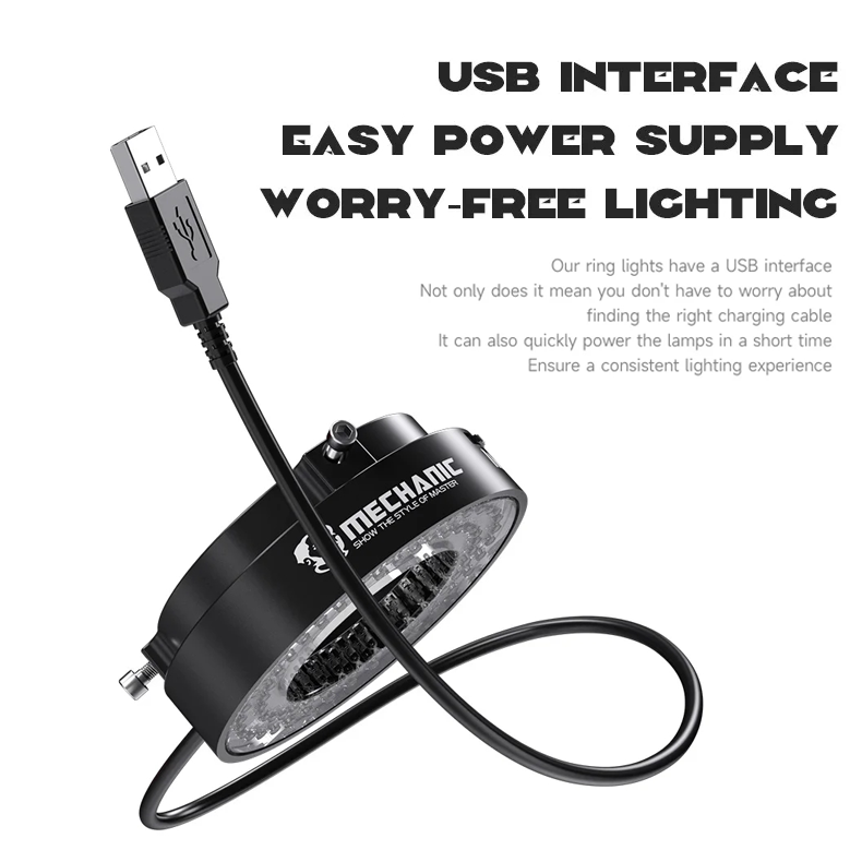 Mechanic LED L64 L72 L144 High Definition Industrial Microscope Ring Lamp Adjustable Ring-shaped Light Source USB Interface
