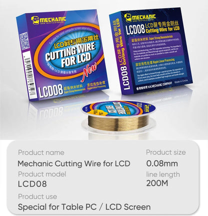 MECHANIC 0.08mm/200m Special Steel cutting Wire for Mobile LCD Tablet PC Screen Separation Line super nano materials tools