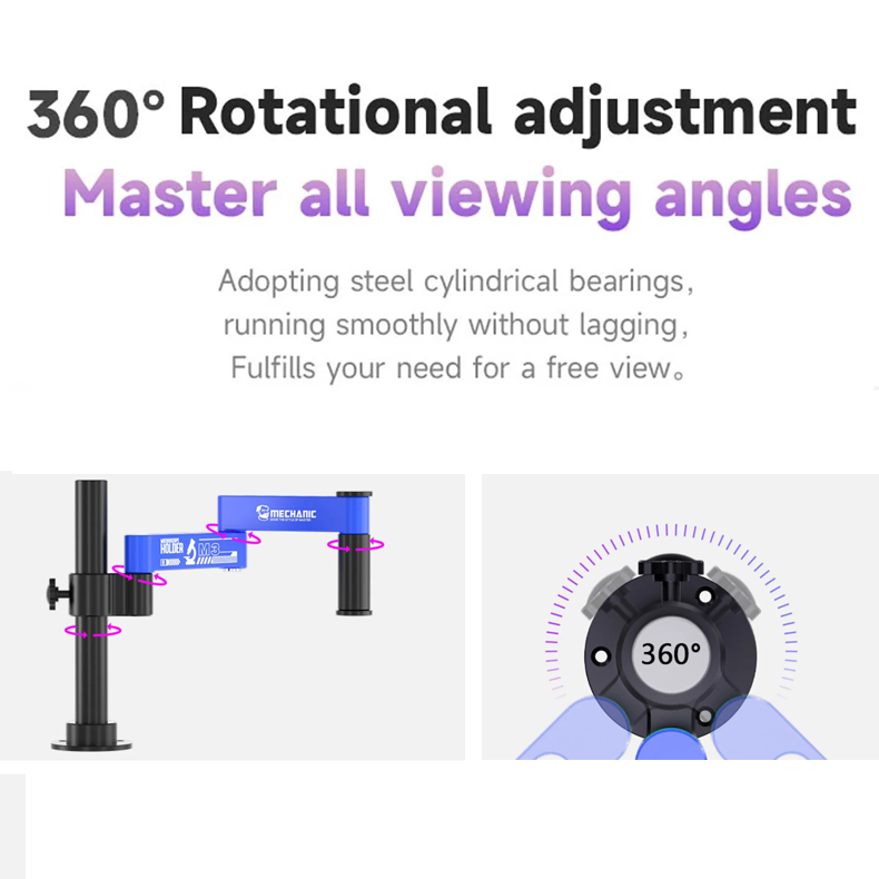 MECHANIC M3 360° Microscope Adjustable Swing Arm Extended Rotation for Microscope Maintenance Holding Swing Bracket Tool