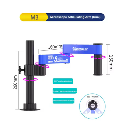 MECHANIC M3 360° Microscope Adjustable Swing Arm Extended Rotation for Microscope Maintenance Holding Swing Bracket Tool