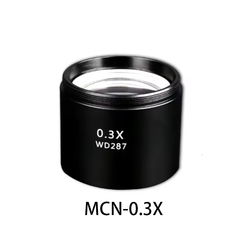 Mechanic Microscope Auxiliary Objective Lens 0.3X/0.5X/0.7X/2X MCN Eyepiece for Increase Working Distance of Stereo Microscopes