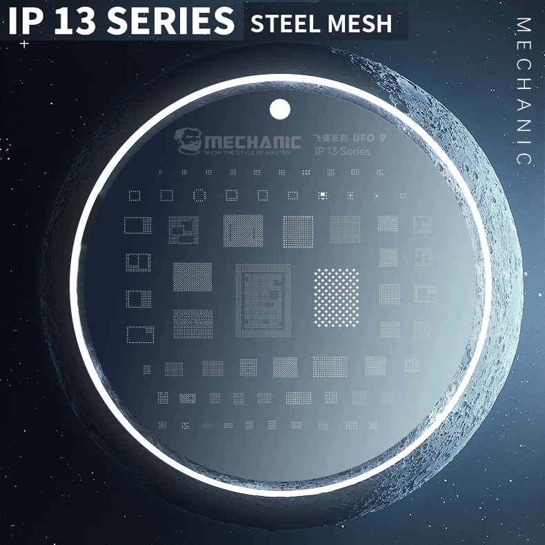 MECHANIC UFO Series High Temperature Resistance Quare Round Hole BGA Reballing Steel Stencil