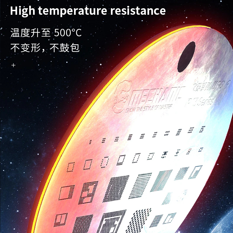 MECHANIC UFO Series High Temperature Resistance Quare Round Hole BGA Reballing Steel Stencil
