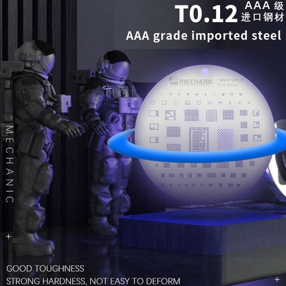 MECHANIC UFO Series High Temperature Resistance Quare Round Hole BGA Reballing Steel Stencil