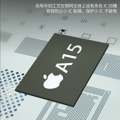 MECHANIC UFO Series High Temperature Resistance Quare Round Hole BGA Reballing Steel Stencil