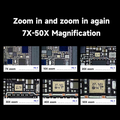 MECHANIC Mic3-B11 Trinocular Stereo Microscope WF10X/25MM Eyepiece 7-50X Continuous Zoom for Phone PCB Welding Microscope Tool