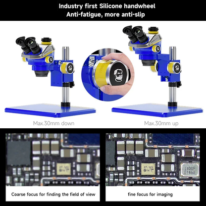 MECHANIC Mic3-B11 Trinocular Stereo Microscope WF10X/25MM Eyepiece 7-50X Continuous Zoom for Phone PCB Welding Microscope Tool
