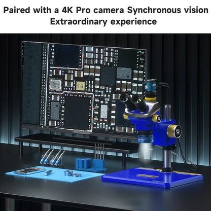 MECHANIC Mic3-B11 Trinocular Stereo Microscope WF10X/25MM Eyepiece 7-50X Continuous Zoom for Phone PCB Welding Microscope Tool