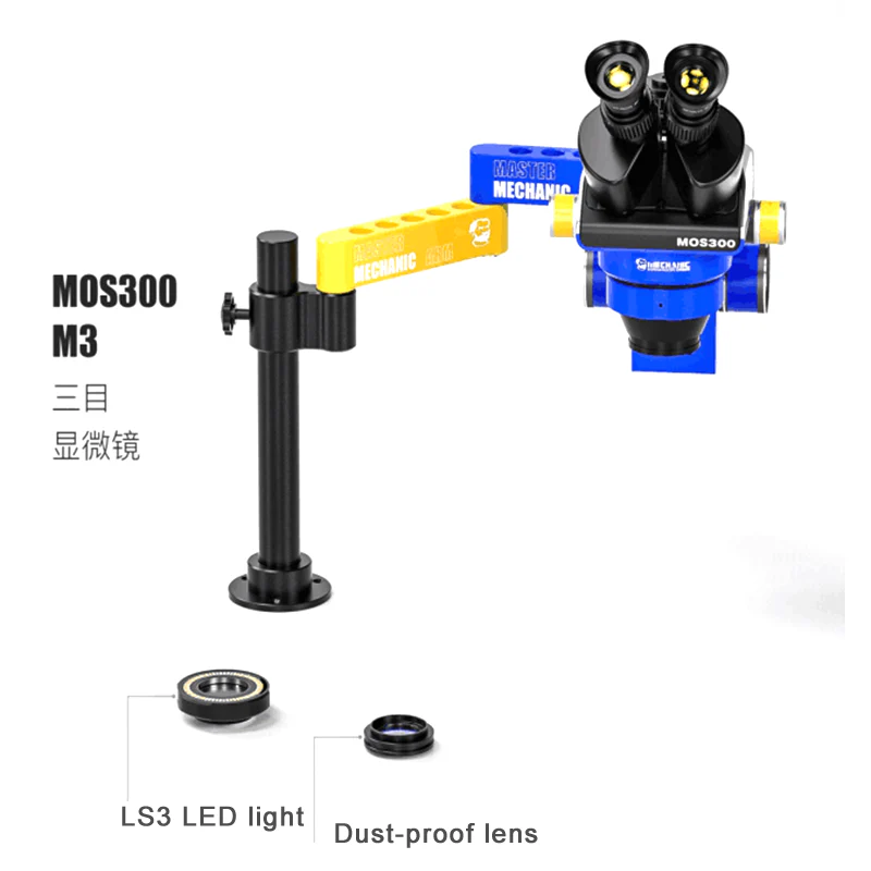 MECHANIC MOS300 B11/Binocular MOs260 B11 6-45x HD Trinocular Microscope for Mobile phone pc8 ic Maginify Repair