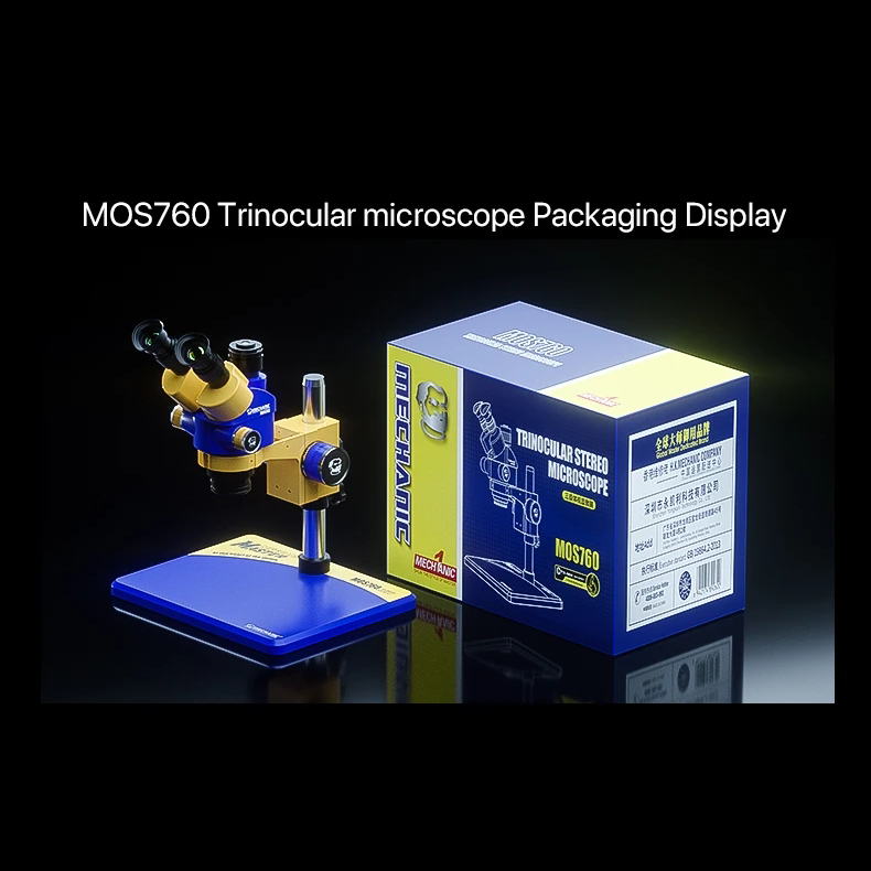 MECHANIC MOS760 Triocular Microscope 7X-60X Magnification 360 Degree Rotation Phone PCB Soldering MOS750 Binocular Microscope