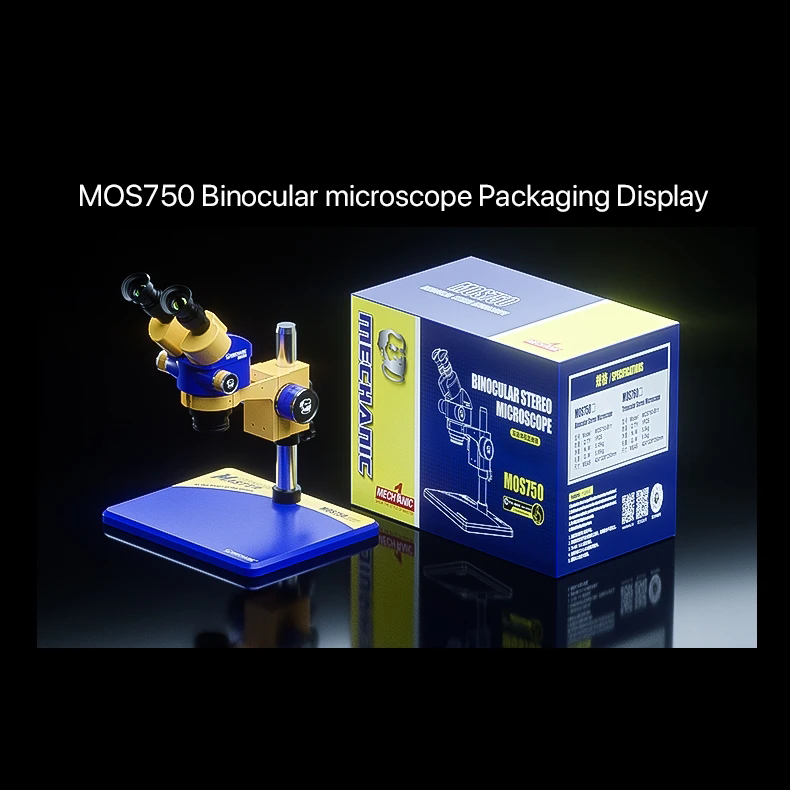 MECHANIC MOS760 Triocular Microscope 7X-60X Magnification 360 Degree Rotation Phone PCB Soldering MOS750 Binocular Microscope