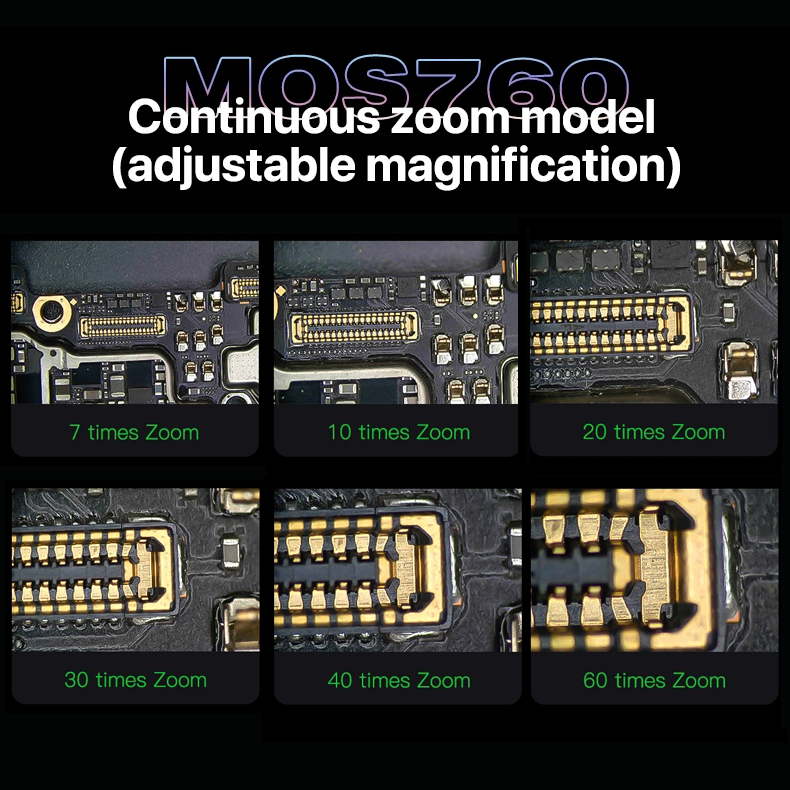 MECHANIC MOS760 Triocular Microscope 7X-60X Magnification 360 Degree Rotation Phone PCB Soldering MOS750 Binocular Microscope