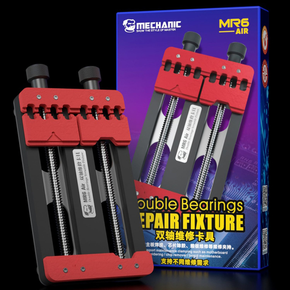 MECHANIC MR6 Air Double Bearings Repair Fixtures PCB Board Holder Soldering Motherboard Chip Remove Glue Phone Maintenance Clamp