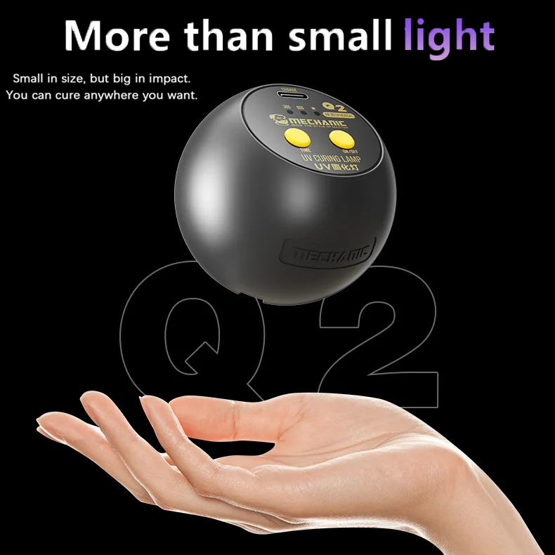 UV Curing Lamp MECHANIC Q1 Charging Version Q2 Battery Version Dual Core UV Wick Green Oil 10 Second Glue Quick Solidify Light