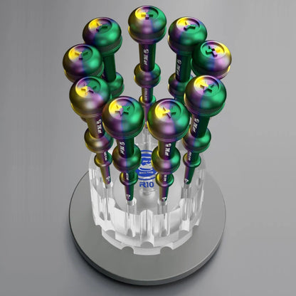 MECHANIC R10 Rotary Storage Box Double Bearing 360 Degree Rotation for Screwdriver Tweezers 9-hole Crystal Storage Container