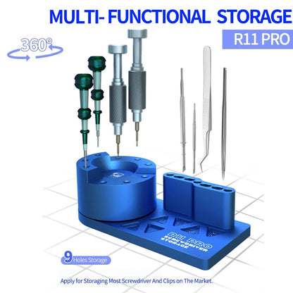 MECHANIC R11 Pro Multi-Functional Storage Box 360° Rotating Screwdriver Tweezer Holder Phone Maintenance Tool Accessories Rack