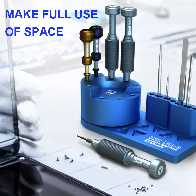 MECHANIC R11 Pro Multi-Functional Storage Box 360° Rotating Screwdriver Tweezer Holder Phone Maintenance Tool Accessories Rack