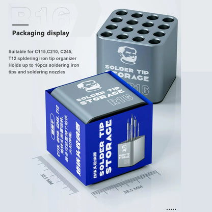 Mechanic R16 Multifunctional Soldering Iron Tips Storage Box for C210 C245 C115 T12 Heating Core Organizer Welding Head Holder