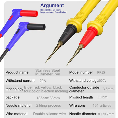 MECHANIC RP15 Stainless Steel Watch Pen Wire With High Precision Reversible Head For Multimeter universal Testing Pen Tools