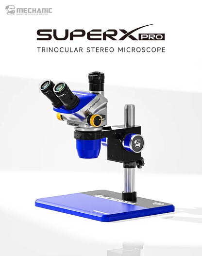 MECHANIC Super X Pro -B11 Trinocular Stereo Microscope 6.5X-52X Continuous Zoom for PCB Phone Soldering Repair Microscope Tool
