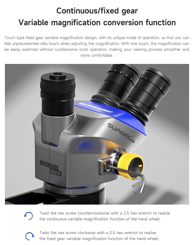 MECHANIC Super X Pro -B11 Trinocular Stereo Microscope 6.5X-52X Continuous Zoom for PCB Phone Soldering Repair Microscope Tool