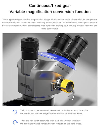 MECHANIC Super X Pro -B11 Trinocular Stereo Microscope 6.5X-52X Continuous Zoom for PCB Phone Soldering Repair Microscope Tool