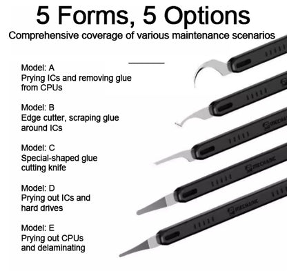 Mechanic SUREN 7 One-piece repair blade pry IC/CPU hard disk small blade warping knife chip scraping glue removal tool