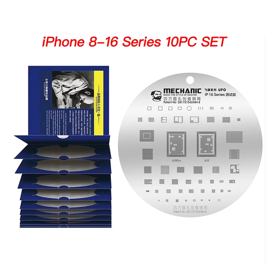 MECHANIC UFO Series High Temperature Resistance Quare Round Hole BGA Reballing Steel Stencil