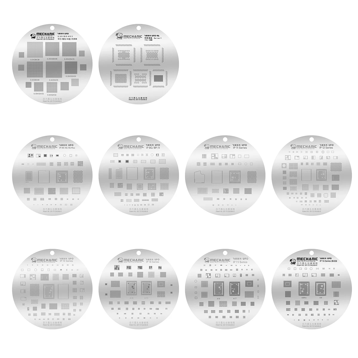 MECHANIC UFO Series High Temperature Resistance Quare Round Hole BGA Reballing Steel Stencil