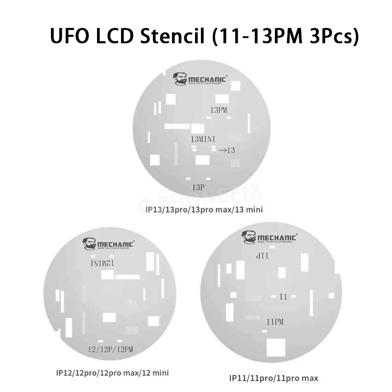 MECHANIC UFO Series High Temperature Resistance Quare Round Hole BGA Reballing Steel Stencil