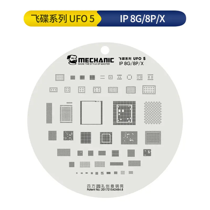 MECHANIC UFO Series High Temperature Resistance Quare Round Hole BGA Reballing Steel Stencil