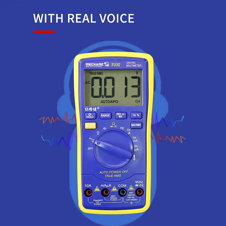 Multimeter Automatic Range MECHANIC V96C High Precision Digital Display Voice AC DC Voltage Current Resistance Measurement Tool